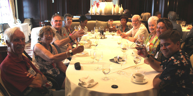 Herald Travel competition winners readers dine aboard the Celebrity Solstice cruise ship. Photo / Jonathan Killick