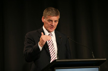 Minister for Finance Bill English gives economic speech to business leaders at Stamford Plaza. Photo / Doug Sherring