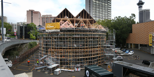 The Globe Theater pop-up venue. Photo / Doug Sherring