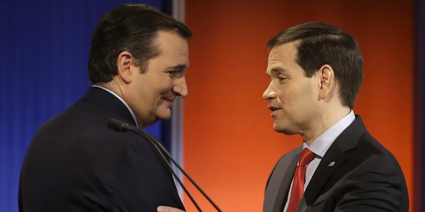 In South Carolina's primary, Rubio held a slight lead over Cruz in their battle for second place behind Trump after one of the nastiest weeks of their bitter rivalry. Photo / AP