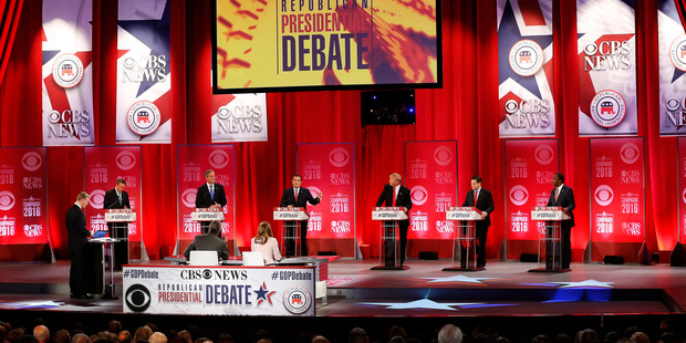 Republican presidential candidates participate during the CBS News Republican presidential debate. Photo / AP