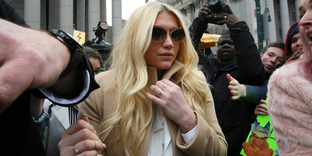 Pop star Kesha leaves Supreme court in New York. Photo / AP