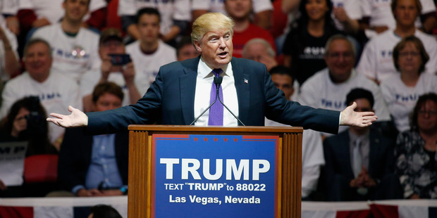 Donald Trump speaks at a campaign rally in Las Vegas. Photo / AP
