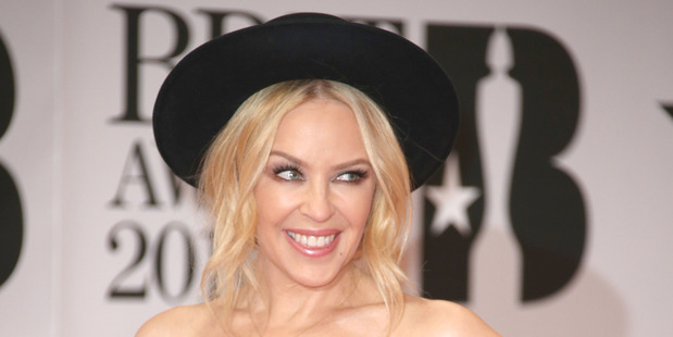 Singer Kylie Minogue at the Brit Awards 2016 at the 02 Arena in London. Photo / AP