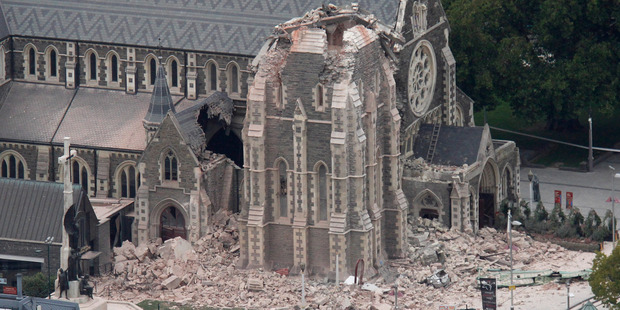 Christchurch Cathedral was badly damaged by the Christchurch earthquake on 22 February 2011. Photo / Mark Mitchell
