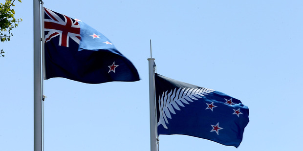The current New Zealand flag and the alternative flag. Photo / John Borren