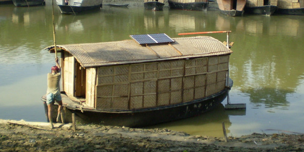 Adapting to climate change in Bangladesh - a school boat made by non-profit Shidhulai Swanirvar Sangstha. Image / www.shidulai.org