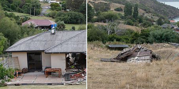 Before (left) and after (right) photo of how Christchurch has changed.
