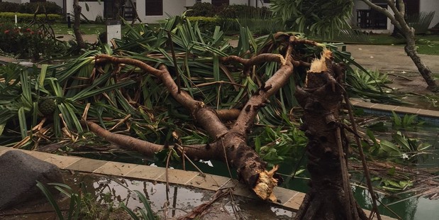 Damage and debris to Sheraton resorts on Denarau Island. Photo / Rick Hassett