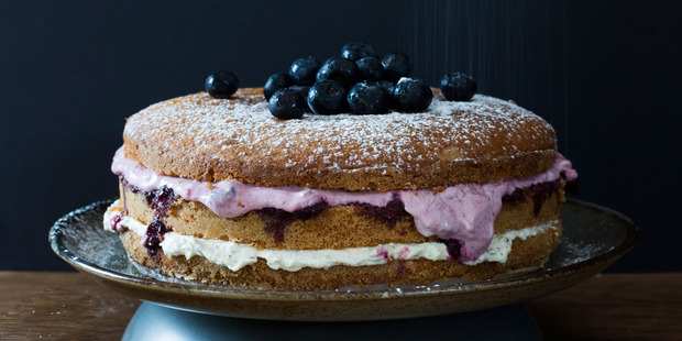 Warren Elwin's layer cake using Jo's basic cake recipe. Photo / Bite magazine