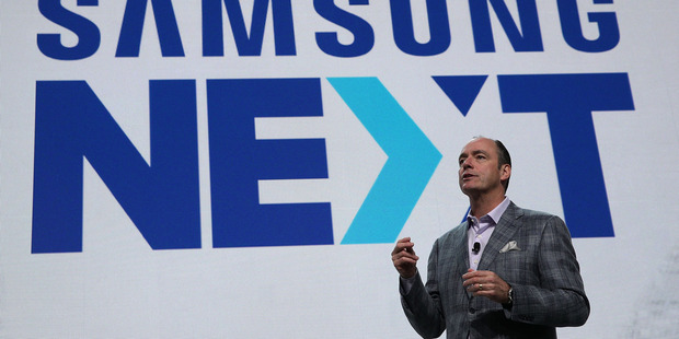 Tim Baxter, president Samsung Electronics America, speaks during CES 2017. Photo / Getty Images