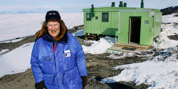 Sir Edmund Hillary outside the Hillary hut at Scott Base, Antarctica in January 2007. Photo / File