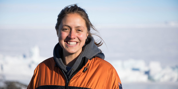 Annika Andresen recently returned from the ice after joining an effort to work on the 60-year-old hut, as part of a scholarship offered by the Sir Peter Blake Trust. Photo / Supplied