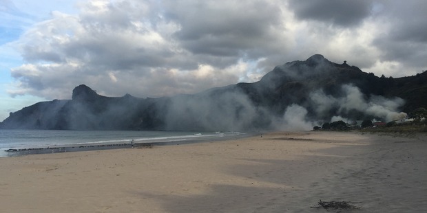 Firefighters are investigating a blaze on Marlin Drive, in Taupo Bay, shortly before 7pm yesterday. Photo / Sarah mann
