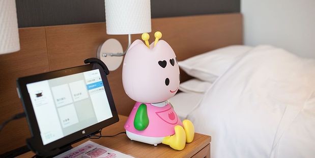 The temperature of the rooms is monitored with technology that detects body heat and guests can call for robotic room service using a tablet instead of a phone. Photo / Getty Images