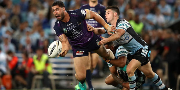 Jesse Bromwich was unable to help the Storm past the Sharks in last year's grand final. Photo / Getty