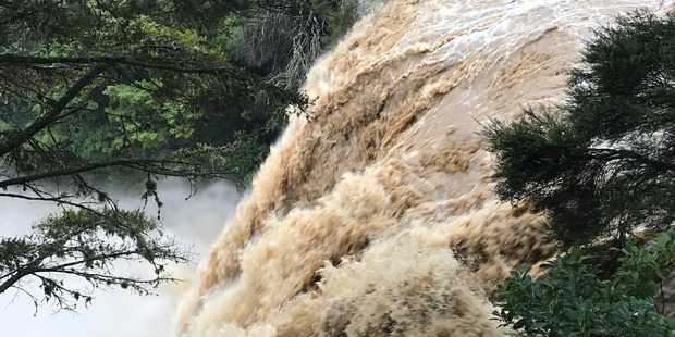 Rainbow Falls in Kerikeri on Friday night. Photo/Supplied