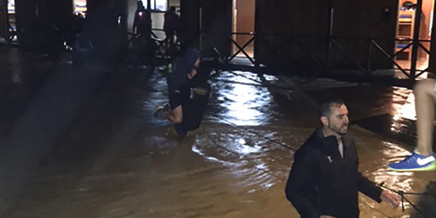 Flooding at Camp Adair in the Hunua Ranges south of Auckland. Photo / Supplied