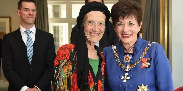 Lynda Williams with Governor General Dame Patsy Reddy at her investiture ceremony last month. Photo / Sourced via Governor General's Facebook