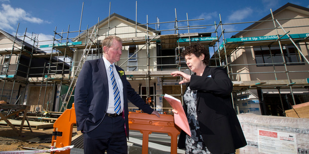 Building and Construction Minister Nick Smith, left, said the goal was to ensure enough urban land is available for housing. Photo / NZME
