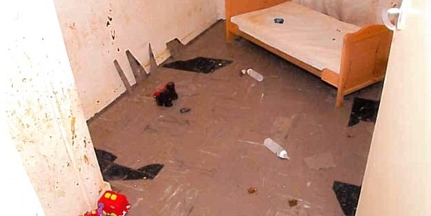 'Sadistic': The image, released by the Crown Prosecution Service, shows the bedroom where the now-jailed father of three kept two of his children.