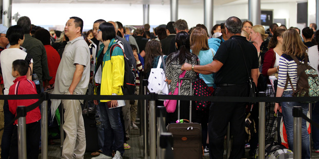 Border control at Auckland International Airport. Migration and tourism are a key driver of the NZ economy. Photo / File
