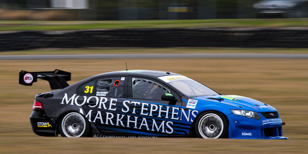 The ex-NZ SuperTourer Falcon shared between Graeme Rhodes and Paul Rickerby. Photo / Matthew Hansen