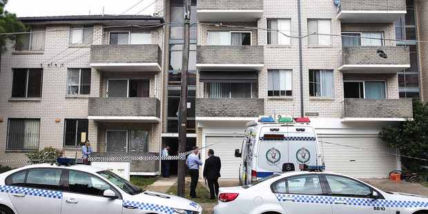 Police crime scene at 11 Grace Campbell Crescent Sydney, where Kiwi woman Stacey Docherty and her son four year old son Seth were found dead inside. Photo / Daily Telegraph