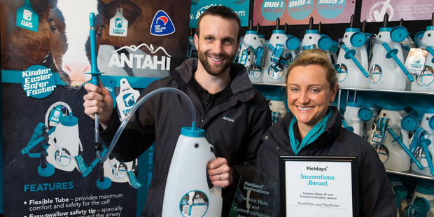 Antahi Innovations owners Ursula and Mark Haywood at the 2016 Fieldays Innovation centre.
