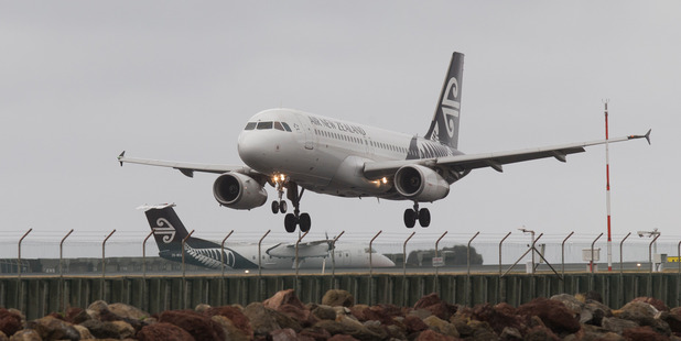 An Air New Zealand Airbus A320, similar to that pictured, flying from Wellington to Dunedin was diverted after being struck by lightning this morning. Photo / File