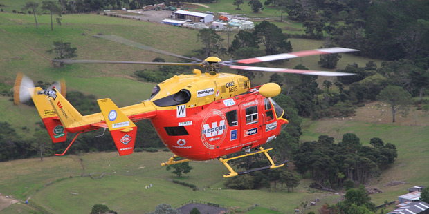 A rescue helicopter was called to fly the man to Auckland City Hospital. Photo / Supplied
