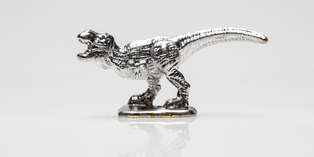 Tyrannosaurus rex and rubber ducky wowed fans of the popular board game. Pihoto / Michael Craig