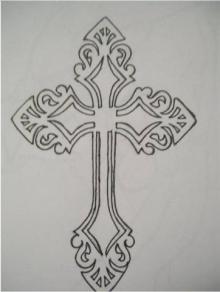 The intruder had a similar tattoo of a cross on his neck. Image / NZ Police