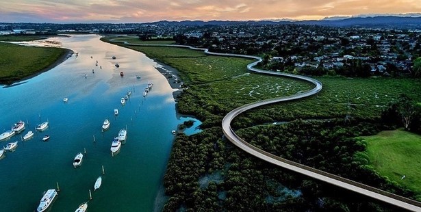 An artist's impression of the Te Whau Pathway along the coastal strip of the Whau River. Source: Auckland Transport