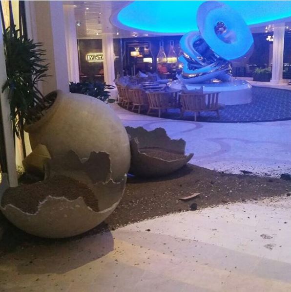 Damage from inside the ship. Photo / Instagram / Leanna Nicole