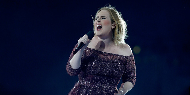 Loading At 7.52pm Adele's unmistakable voice filled Mt Smart Stadium, with the dramatic opening refrain of Hello. Photo / Getty Images