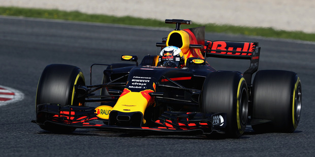 Daniel Ricciardo during Formula One winter testing at Circuit de Catalunya. Photo / Getty Images