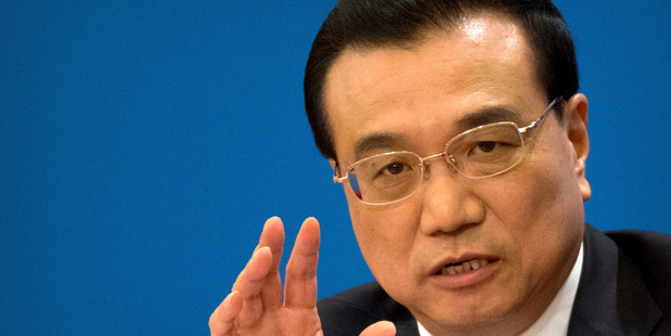 Chinese Premier Li Keqiang speaking during a press conference in Beijing. Photo / AP
