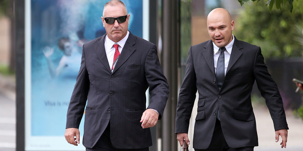 Adrian Gard, left and his lawyer arrive at the Waverley Local Court. Photo / AP