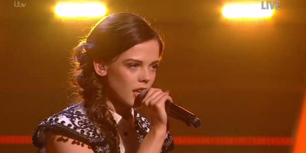 The Voice UK contestant Sarah Morgan was eliminated in the quarter finals after a performance in which she forgot the lyrics to Royals by Lorde. Photo / The Voice UK