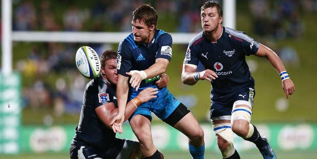 Pencil him in - Michael Collins with one of his brilliant touches against the Bulls.Photo / Photosport