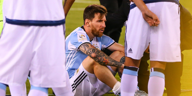 Lionel Messi - has to sit out the game in Bolivia where his countrymen will reportedly be boosted by Viagra. Photo / Photosport
