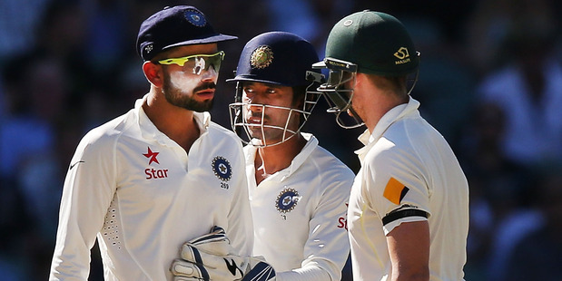 Virat Kohli of India confronts Steve Smith of Australia during their 2016 series in Australia. Photo/Getty Images