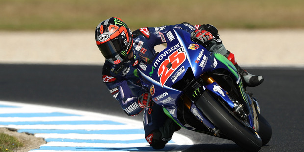 Maverick Vinales rides during 2017 MotoGP pre-season testing at Phillip Island. Photo / Getty Images