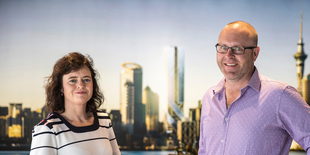 Liz Scott and Dean Fossey of Hengyi Pacific in the new Auckland display suite. Photo/Michael Craig