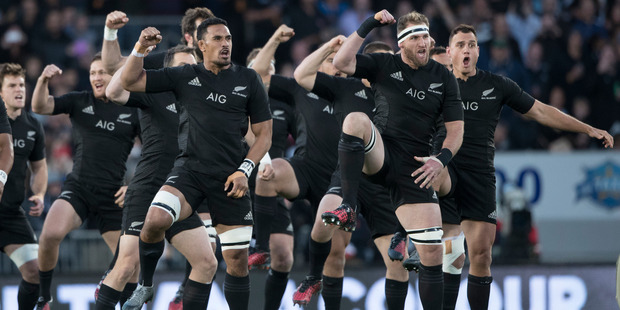 All Blacks Jerome Kaino and captain Kieran Read perform the haka during the Bledisloe test match against Australia. Photo/Brett Phibbs