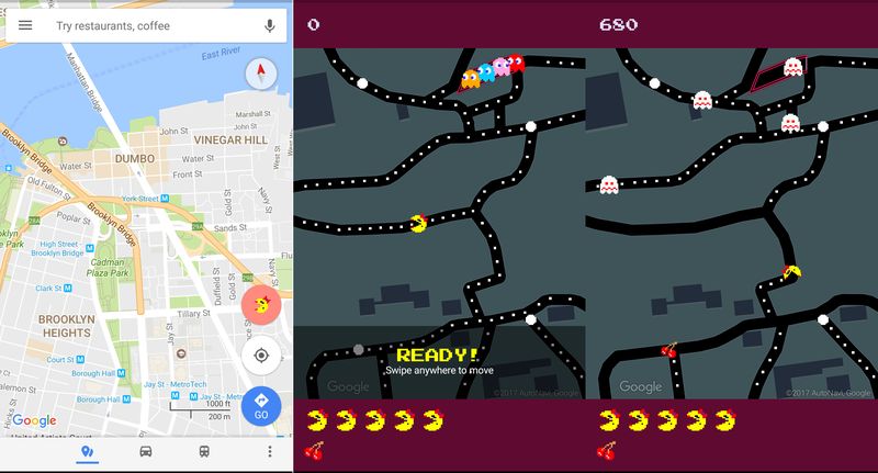 Google maps can be converted to Pac Man. Photos / Google