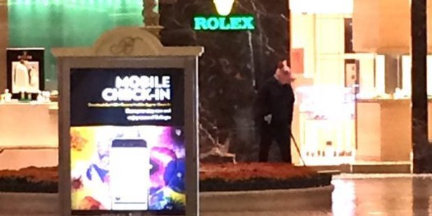 Loading One Twitter user posted a chilling image of a man wearing one of the masks standing outside the store, prompting fears that a robbery was under way. Photo / Twitter