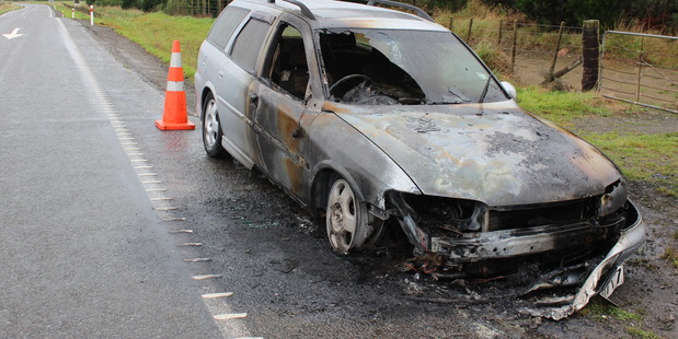The couple had pulled over on State Highway 2 near Mount Bruce after 6am when they heard a noise and saw smoke rise from the bonnet. Photo/Wairarapa Times-Age