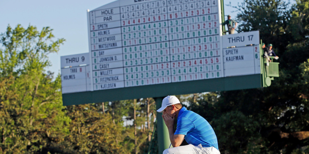In this April 10, 2016, file photo, Jordan Spieth waits to putt at the 18th green during the final round of the Masters golf tournament in Augusta. Photo / AP.